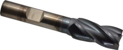 Cleveland - 1/2", 1" LOC, 3/8" Shank Diam, 2-11/16" OAL, 4 Flute, High Speed Steel Square End Mill - Single End, TiCN Finish, Spiral Flute, 30° Helix, Centercutting, Right Hand Cut, Right Hand Flute, Series HG-4C - Eagle Tool & Supply
