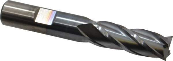 Cleveland - 1/2", 1-1/4" LOC, 1/2" Shank Diam, 3-1/4" OAL, 4 Flute, High Speed Steel Square End Mill - Single End, TiCN Finish, Spiral Flute, 30° Helix, Centercutting, Right Hand Cut, Right Hand Flute, Series HG-4C - Eagle Tool & Supply