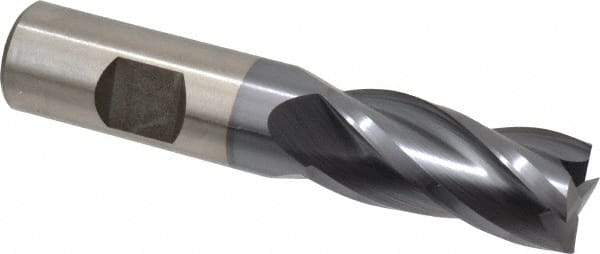Cleveland - 3/4", 1-5/8" LOC, 3/4" Shank Diam, 3-7/8" OAL, 4 Flute, High Speed Steel Square End Mill - Single End, TiCN Finish, Spiral Flute, 30° Helix, Centercutting, Right Hand Cut, Right Hand Flute, Series HG-4C - Eagle Tool & Supply