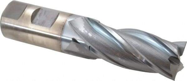 Cleveland - 31/32", 2" LOC, 1" Shank Diam, 4-1/2" OAL, 4 Flute, High Speed Steel Square End Mill - Single End, TiCN Finish, Spiral Flute, 30° Helix, Centercutting, Right Hand Cut, Right Hand Flute, Series HG-4C - Eagle Tool & Supply