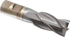 Cleveland - 1", 1-7/8" LOC, 7/8" Shank Diam, 4-1/8" OAL, 4 Flute, High Speed Steel Square End Mill - Single End, TiCN Finish, Spiral Flute, 30° Helix, Centercutting, Right Hand Cut, Right Hand Flute, Series HG-4C - Eagle Tool & Supply