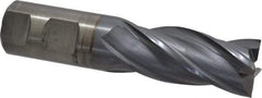 Cleveland - 1", 2" LOC, 1" Shank Diam, 4-1/2" OAL, 4 Flute, High Speed Steel Square End Mill - Single End, TiCN Finish, Spiral Flute, 30° Helix, Centercutting, Right Hand Cut, Right Hand Flute, Series HG-4C - Eagle Tool & Supply