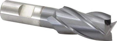 Cleveland - 1", 1-7/8" LOC, 3/4" Shank Diam, 4-1/8" OAL, 4 Flute, High Speed Steel Square End Mill - Single End, TiCN Finish, Spiral Flute, 30° Helix, Centercutting, Right Hand Cut, Right Hand Flute, Series HG-4C - Eagle Tool & Supply