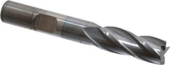 Cleveland - 13/32", 1" LOC, 3/8" Shank Diam, 2-11/16" OAL, 4 Flute, High Speed Steel Square End Mill - Single End, TiCN Finish, Spiral Flute, 30° Helix, Centercutting, Right Hand Cut, Right Hand Flute, Series HG-4C - Eagle Tool & Supply