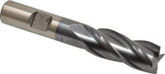 Cleveland - 19/32", 1-3/8" LOC, 1/2" Shank Diam, 3-3/8" OAL, 4 Flute, High Speed Steel Square End Mill - Single End, TiCN Finish, Spiral Flute, 30° Helix, Centercutting, Right Hand Cut, Right Hand Flute, Series HG-4C - Eagle Tool & Supply