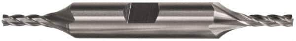 Cleveland - 5/8", 1-3/8" LOC, 5/8" Shank Diam, 5" OAL, 4 Flute, Cobalt Square End Mill - Double End, TiN Finish, Spiral Flute, 30° Helix, Centercutting, Right Hand Cut, Right Hand Flute, Series HDC-4C - Eagle Tool & Supply