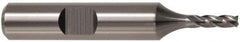 Cleveland - 7/8", 1-7/8" LOC, 5/8" Shank Diam, 4" OAL, 4 Flute, High Speed Steel Square End Mill - Single End, TiN Finish, Spiral Flute, 30° Helix, Centercutting, Right Hand Cut, Right Hand Flute, Series HG-4C - Eagle Tool & Supply