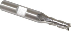 Cleveland - 1/4", 5/8" LOC, 3/8" Shank Diam, 2-7/16" OAL, 4 Flute, High Speed Steel Square End Mill - Single End, Uncoated, Spiral Flute, 30° Helix, Left Hand Cut, Left Hand Flute, Series HG-4LL - Eagle Tool & Supply