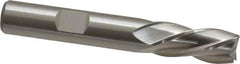 Cleveland - 3/8", 3/4" LOC, 3/8" Shank Diam, 2-1/2" OAL, 4 Flute, High Speed Steel Square End Mill - Single End, Uncoated, Spiral Flute, 30° Helix, Left Hand Cut, Left Hand Flute, Series HG-4LL - Eagle Tool & Supply