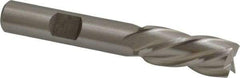 Cleveland - 7/16", 1" LOC, 3/8" Shank Diam, 2-11/16" OAL, 4 Flute, High Speed Steel Square End Mill - Single End, Uncoated, Spiral Flute, 30° Helix, Left Hand Cut, Left Hand Flute, Series HG-4LL - Eagle Tool & Supply