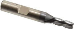 Cleveland - 1/4", 5/8" LOC, 3/8" Shank Diam, 2-7/16" OAL, 4 Flute, High Speed Steel Square End Mill - Single End, TiCN Finish, Spiral Flute, 30° Helix, Left Hand Cut, Left Hand Flute, Series HG-4LL - Eagle Tool & Supply
