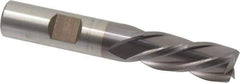 Cleveland - 1/2", 1-1/4" LOC, 1/2" Shank Diam, 3-1/4" OAL, 4 Flute, High Speed Steel Square End Mill - Single End, TiCN Finish, Spiral Flute, 30° Helix, Left Hand Cut, Left Hand Flute, Series HG-4LL - Eagle Tool & Supply