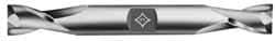 Cleveland - 11/16", 1-5/16" LOC, 3/4" Shank Diam, 5-5/8" OAL, 2 Flute, High Speed Steel Square End Mill - Double End, TiCN Finish, Spiral Flute, 30° Helix, Centercutting, Right Hand Cut, Right Hand Flute, Series HD-2 - Eagle Tool & Supply