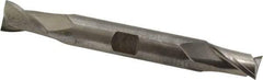 Cleveland - 1/2", 13/16" LOC, 1/2" Shank Diam, 4-1/8" OAL, 2 Flute, High Speed Steel Square End Mill - Double End, Uncoated, Spiral Flute, 30° Helix, Centercutting, Right Hand Cut, Right Hand Flute, Series HD-2 - Eagle Tool & Supply