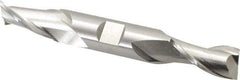 Cleveland - 11/16", 1-5/16" LOC, 3/4" Shank Diam, 5-5/8" OAL, 2 Flute, High Speed Steel Square End Mill - Double End, Uncoated, Spiral Flute, 30° Helix, Centercutting, Right Hand Cut, Right Hand Flute, Series HD-2 - Eagle Tool & Supply