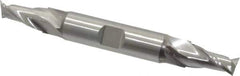 Cleveland - 13/32", 13/16" LOC, 1/2" Shank Diam, 4-1/8" OAL, 2 Flute, High Speed Steel Square End Mill - Double End, Uncoated, Spiral Flute, 30° Helix, Centercutting, Right Hand Cut, Right Hand Flute, Series HD-2 - Eagle Tool & Supply
