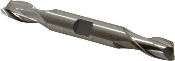 Cleveland - 15/32", 13/16" LOC, 1/2" Shank Diam, 4-1/8" OAL, 2 Flute, High Speed Steel Square End Mill - Double End, Uncoated, Spiral Flute, 30° Helix, Centercutting, Right Hand Cut, Right Hand Flute, Series HD-2 - Eagle Tool & Supply