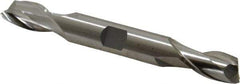 Cleveland - 15/32", 13/16" LOC, 1/2" Shank Diam, 4-1/8" OAL, 2 Flute, High Speed Steel Square End Mill - Double End, Uncoated, Spiral Flute, 30° Helix, Centercutting, Right Hand Cut, Right Hand Flute, Series HD-2 - Eagle Tool & Supply