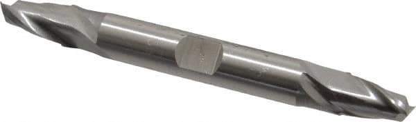 Cleveland - 21/64", 9/16" LOC, 3/8" Shank Diam, 3-1/2" OAL, 2 Flute, High Speed Steel Square End Mill - Double End, Uncoated, Spiral Flute, 30° Helix, Centercutting, Right Hand Cut, Right Hand Flute, Series HD-2 - Eagle Tool & Supply