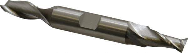 Cleveland - 25/64", 13/16" LOC, 1/2" Shank Diam, 4-1/8" OAL, 2 Flute, High Speed Steel Square End Mill - Double End, Uncoated, Spiral Flute, 30° Helix, Centercutting, Right Hand Cut, Right Hand Flute, Series HD-2 - Eagle Tool & Supply