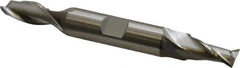 Cleveland - 25/64", 13/16" LOC, 1/2" Shank Diam, 4-1/8" OAL, 2 Flute, High Speed Steel Square End Mill - Double End, Uncoated, Spiral Flute, 30° Helix, Centercutting, Right Hand Cut, Right Hand Flute, Series HD-2 - Eagle Tool & Supply