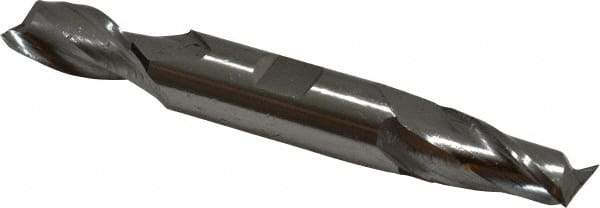 Cleveland - 21/32", 1-5/16" LOC, 3/4" Shank Diam, 5-5/8" OAL, 2 Flute, High Speed Steel Square End Mill - Double End, Uncoated, Spiral Flute, 30° Helix, Centercutting, Right Hand Cut, Right Hand Flute, Series HD-2 - Eagle Tool & Supply