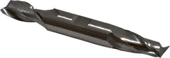 Cleveland - 21/32", 1-5/16" LOC, 3/4" Shank Diam, 5-5/8" OAL, 2 Flute, High Speed Steel Square End Mill - Double End, Uncoated, Spiral Flute, 30° Helix, Centercutting, Right Hand Cut, Right Hand Flute, Series HD-2 - Eagle Tool & Supply
