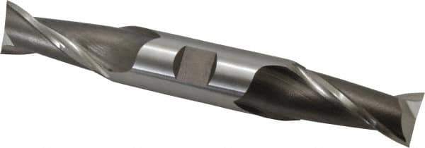 Cleveland - 13/16", 1-9/16" LOC, 7/8" Shank Diam, 6-1/8" OAL, 2 Flute, High Speed Steel Square End Mill - Double End, Uncoated, Spiral Flute, 30° Helix, Centercutting, Right Hand Cut, Right Hand Flute, Series HD-2 - Eagle Tool & Supply