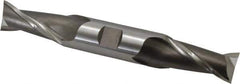Cleveland - 13/16", 1-9/16" LOC, 7/8" Shank Diam, 6-1/8" OAL, 2 Flute, High Speed Steel Square End Mill - Double End, Uncoated, Spiral Flute, 30° Helix, Centercutting, Right Hand Cut, Right Hand Flute, Series HD-2 - Eagle Tool & Supply