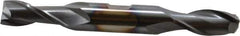 Cleveland - 9/16", 1-1/8" LOC, 5/8" Shank Diam, 5" OAL, 2 Flute, High Speed Steel Square End Mill - Double End, TiCN Finish, Spiral Flute, 30° Helix, Centercutting, Right Hand Cut, Right Hand Flute, Series HD-2 - Eagle Tool & Supply