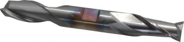 Cleveland - 5/8", 1-1/8" LOC, 5/8" Shank Diam, 5" OAL, 2 Flute, High Speed Steel Square End Mill - Double End, TiCN Finish, Spiral Flute, 30° Helix, Centercutting, Right Hand Cut, Right Hand Flute, Series HD-2 - Eagle Tool & Supply