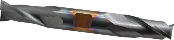 Cleveland - 3/4", 1-5/16" LOC, 3/4" Shank Diam, 5-5/8" OAL, 2 Flute, High Speed Steel Square End Mill - Double End, TiCN Finish, Spiral Flute, 30° Helix, Centercutting, Right Hand Cut, Right Hand Flute, Series HD-2 - Eagle Tool & Supply