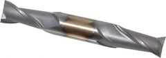 Cleveland - 7/8", 1-9/16" LOC, 7/8" Shank Diam, 6-1/8" OAL, 2 Flute, High Speed Steel Square End Mill - Double End, TiCN Finish, Spiral Flute, 30° Helix, Centercutting, Right Hand Cut, Right Hand Flute, Series HD-2 - Eagle Tool & Supply