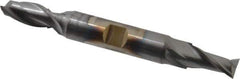 Cleveland - 13/32", 13/16" LOC, 1/2" Shank Diam, 4-1/8" OAL, 2 Flute, High Speed Steel Square End Mill - Double End, TiCN Finish, Spiral Flute, 30° Helix, Centercutting, Right Hand Cut, Right Hand Flute, Series HD-2 - Eagle Tool & Supply