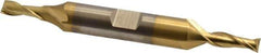 Cleveland - 3/16", 7/16" LOC, 3/8" Shank Diam, 3-1/4" OAL, 2 Flute, High Speed Steel Square End Mill - Double End, TiN Finish, Spiral Flute, 30° Helix, Centercutting, Right Hand Cut, Right Hand Flute, Series HD-2 - Eagle Tool & Supply