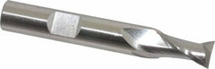 Cleveland - 23/64", 0.563" LOC, 3/8" Shank Diam, 2-1/2" OAL, 2 Flute, High Speed Steel Square End Mill - Single End, Uncoated, Spiral Flute, 30° Helix, Centercutting, Right Hand Cut, Right Hand Flute, Series HG-2 - Eagle Tool & Supply
