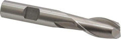 Cleveland - 9/16", 1-1/8" LOC, 1/2" Shank Diam, 3-3/8" OAL, 2 Flute, High Speed Steel Square End Mill - Single End, Uncoated, Spiral Flute, 30° Helix, Centercutting, Right Hand Cut, Right Hand Flute, Series HG-2 - Eagle Tool & Supply