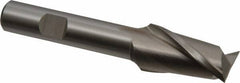 Cleveland - 3/4", 1-5/16" LOC, 1/2" Shank Diam, 3-5/8" OAL, 2 Flute, High Speed Steel Square End Mill - Single End, Uncoated, Spiral Flute, 30° Helix, Centercutting, Right Hand Cut, Right Hand Flute, Series HG-2 - Eagle Tool & Supply