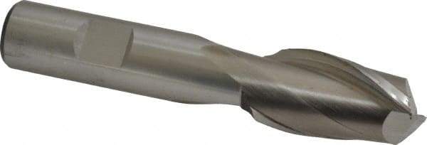 Cleveland - 3/4", 1.313" LOC, 5/8" Shank Diam, 3-3/4" OAL, 2 Flute, High Speed Steel Square End Mill - Single End, Uncoated, Spiral Flute, 30° Helix, Centercutting, Right Hand Cut, Right Hand Flute, Series HG-2 - Eagle Tool & Supply