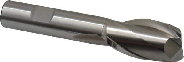 Cleveland - 7/8", 1-1/2" LOC, 5/8" Shank Diam, 4" OAL, 2 Flute, High Speed Steel Square End Mill - Single End, Uncoated, Spiral Flute, 30° Helix, Centercutting, Right Hand Cut, Right Hand Flute, Series HG-2 - Eagle Tool & Supply