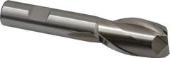 Cleveland - 7/8", 1-1/2" LOC, 5/8" Shank Diam, 4" OAL, 2 Flute, High Speed Steel Square End Mill - Single End, Uncoated, Spiral Flute, 30° Helix, Centercutting, Right Hand Cut, Right Hand Flute, Series HG-2 - Eagle Tool & Supply