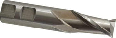 Cleveland - 7/8", 1-1/2" LOC, 7/8" Shank Diam, 4-1/8" OAL, 2 Flute, High Speed Steel Square End Mill - Single End, Uncoated, Spiral Flute, 30° Helix, Centercutting, Right Hand Cut, Right Hand Flute, Series HG-2 - Eagle Tool & Supply