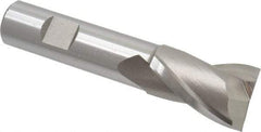 Cleveland - 1", 1-1/2" LOC, 3/4" Shank Diam, 4-1/8" OAL, 2 Flute, High Speed Steel Square End Mill - Single End, Uncoated, Spiral Flute, 30° Helix, Centercutting, Right Hand Cut, Right Hand Flute, Series HG-2 - Eagle Tool & Supply