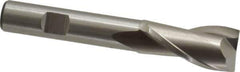 Cleveland - 11/16", 1-5/16" LOC, 1/2" Shank Diam, 3-5/8" OAL, 2 Flute, High Speed Steel Square End Mill - Single End, Uncoated, Spiral Flute, 30° Helix, Centercutting, Right Hand Cut, Right Hand Flute, Series HG-2 - Eagle Tool & Supply