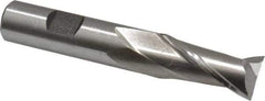 Cleveland - 11/16", 1-5/16" LOC, 5/8" Shank Diam, 3-3/4" OAL, 2 Flute, High Speed Steel Square End Mill - Single End, Uncoated, Spiral Flute, 30° Helix, Centercutting, Right Hand Cut, Right Hand Flute, Series HG-2 - Eagle Tool & Supply
