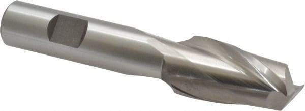 Cleveland - 13/16", 1-1/2" LOC, 5/8" Shank Diam, 4" OAL, 2 Flute, High Speed Steel Square End Mill - Single End, Uncoated, Spiral Flute, 30° Helix, Centercutting, Right Hand Cut, Right Hand Flute, Series HG-2 - Eagle Tool & Supply