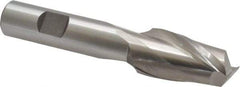 Cleveland - 13/16", 1-1/2" LOC, 5/8" Shank Diam, 4" OAL, 2 Flute, High Speed Steel Square End Mill - Single End, Uncoated, Spiral Flute, 30° Helix, Centercutting, Right Hand Cut, Right Hand Flute, Series HG-2 - Eagle Tool & Supply