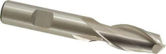 Cleveland - 17/32", 1-1/8" LOC, 1/2" Shank Diam, 3-3/8" OAL, 2 Flute, High Speed Steel Square End Mill - Single End, Uncoated, Spiral Flute, 30° Helix, Centercutting, Right Hand Cut, Right Hand Flute, Series HG-2 - Eagle Tool & Supply