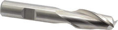 Cleveland - 19/32", 1-1/8" LOC, 1/2" Shank Diam, 3-3/8" OAL, 2 Flute, High Speed Steel Square End Mill - Single End, Uncoated, Spiral Flute, 30° Helix, Centercutting, Right Hand Cut, Right Hand Flute, Series HG-2 - Eagle Tool & Supply