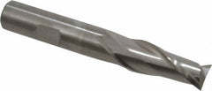 Cleveland - 33/64", 1-1/8" LOC, 1/2" Shank Diam, 3-3/8" OAL, 2 Flute, High Speed Steel Square End Mill - Single End, Uncoated, Spiral Flute, 30° Helix, Centercutting, Right Hand Cut, Right Hand Flute, Series HG-2 - Eagle Tool & Supply